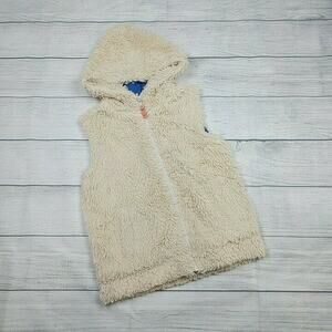 6/7 Mini Boden Oatmeal Sherpa Hooded Vest